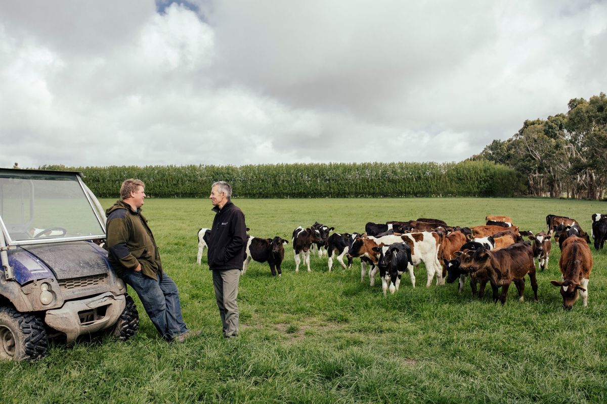 Robin Smith and Phil Musson on farm